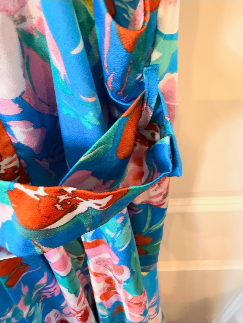 Fashion Nova Blue Tropical Floral Cowl Neck Maxi Dress - Picture 10 of 16